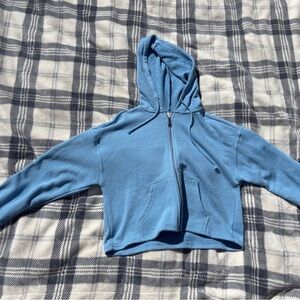 sky blue cropped sweatshirt
